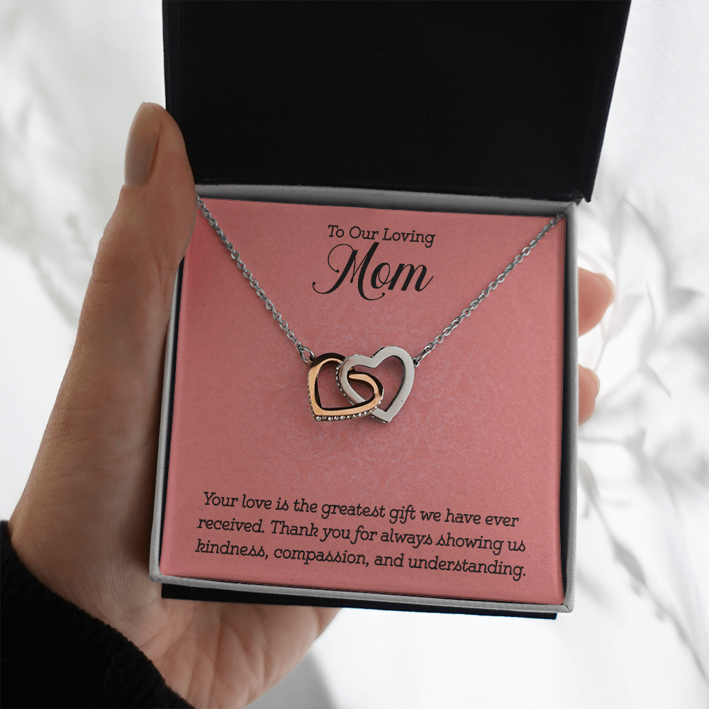 Interlocking Hearts Necklace : To Our Loving Mom