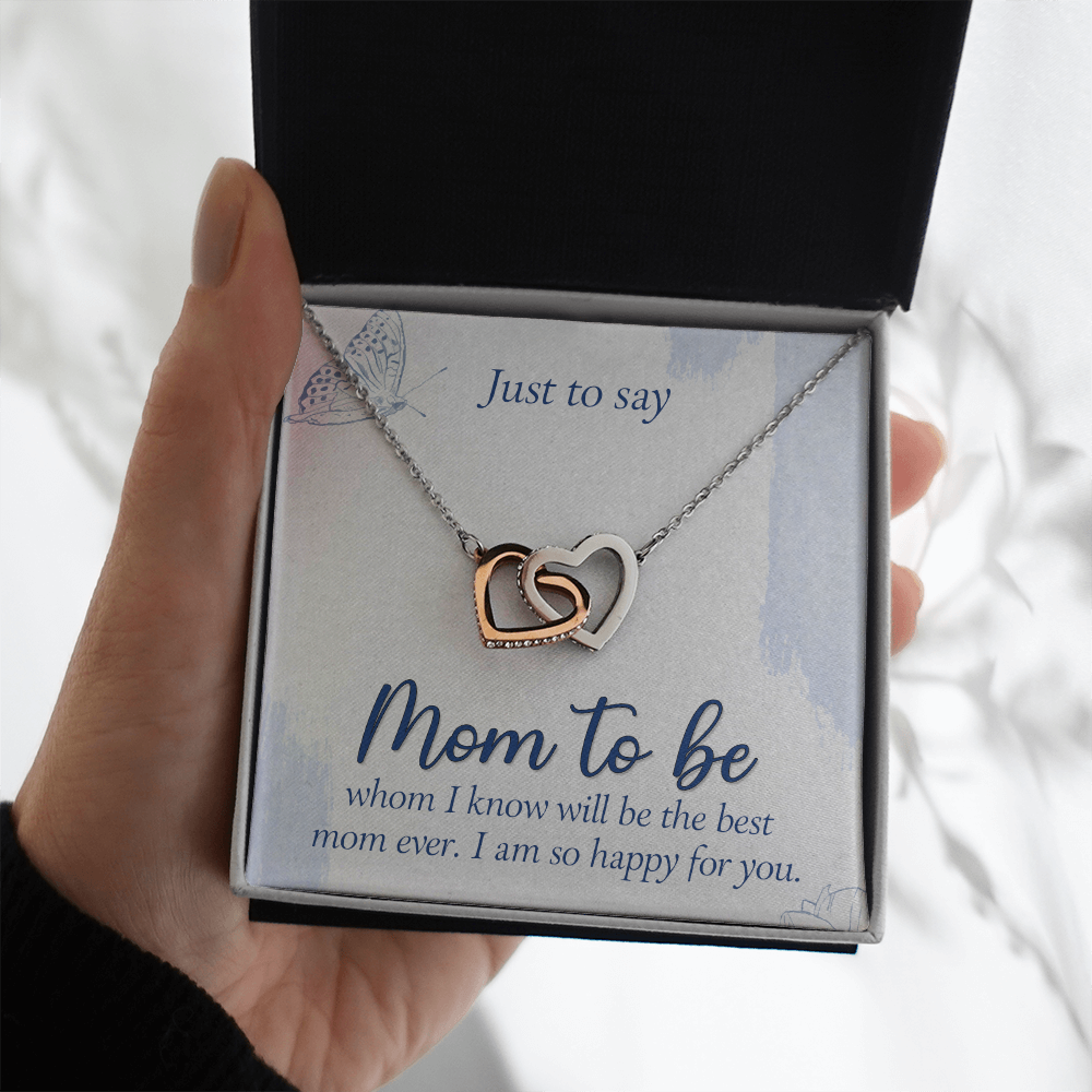 Interlocking Hearts Necklace : Mom To Be I Am So Happy For You