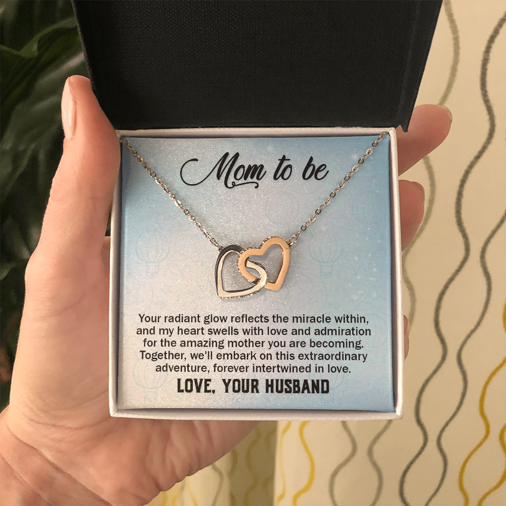 Interlocking Hearts Necklace : Mom To Be Love , Your Husband