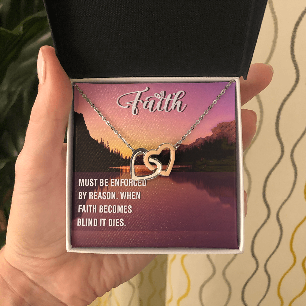 Interlocking Hearts Necklace : Faith Must Be Enforce