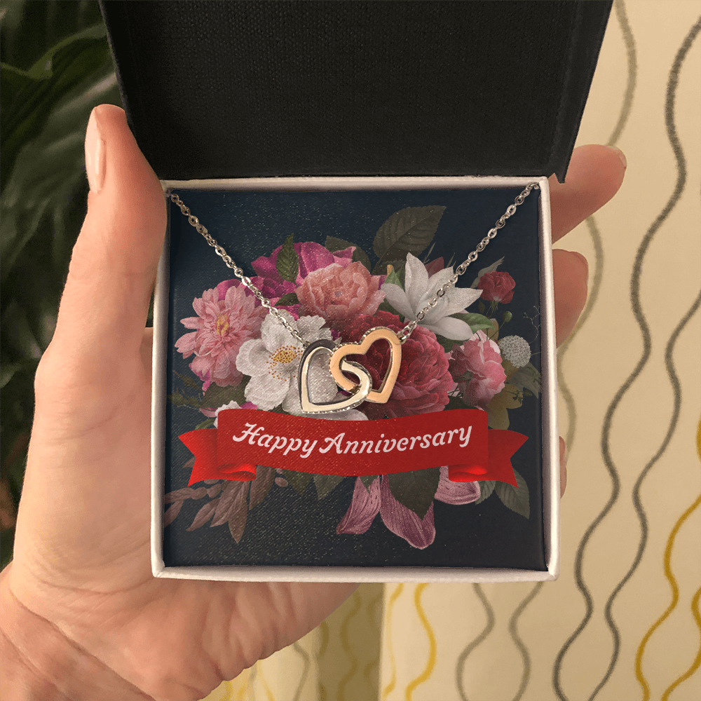 Interlocking Hearts Necklace:Happy Anniversary