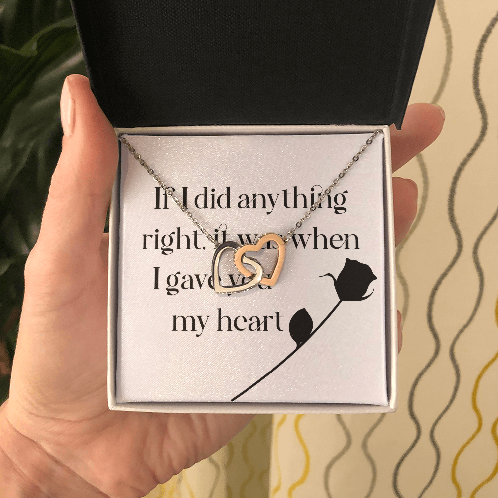 Interlocking Hearts Necklace: I Gave You My Heart