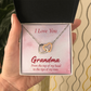 Interlocking Hearts Necklace :I Love You Grandma
