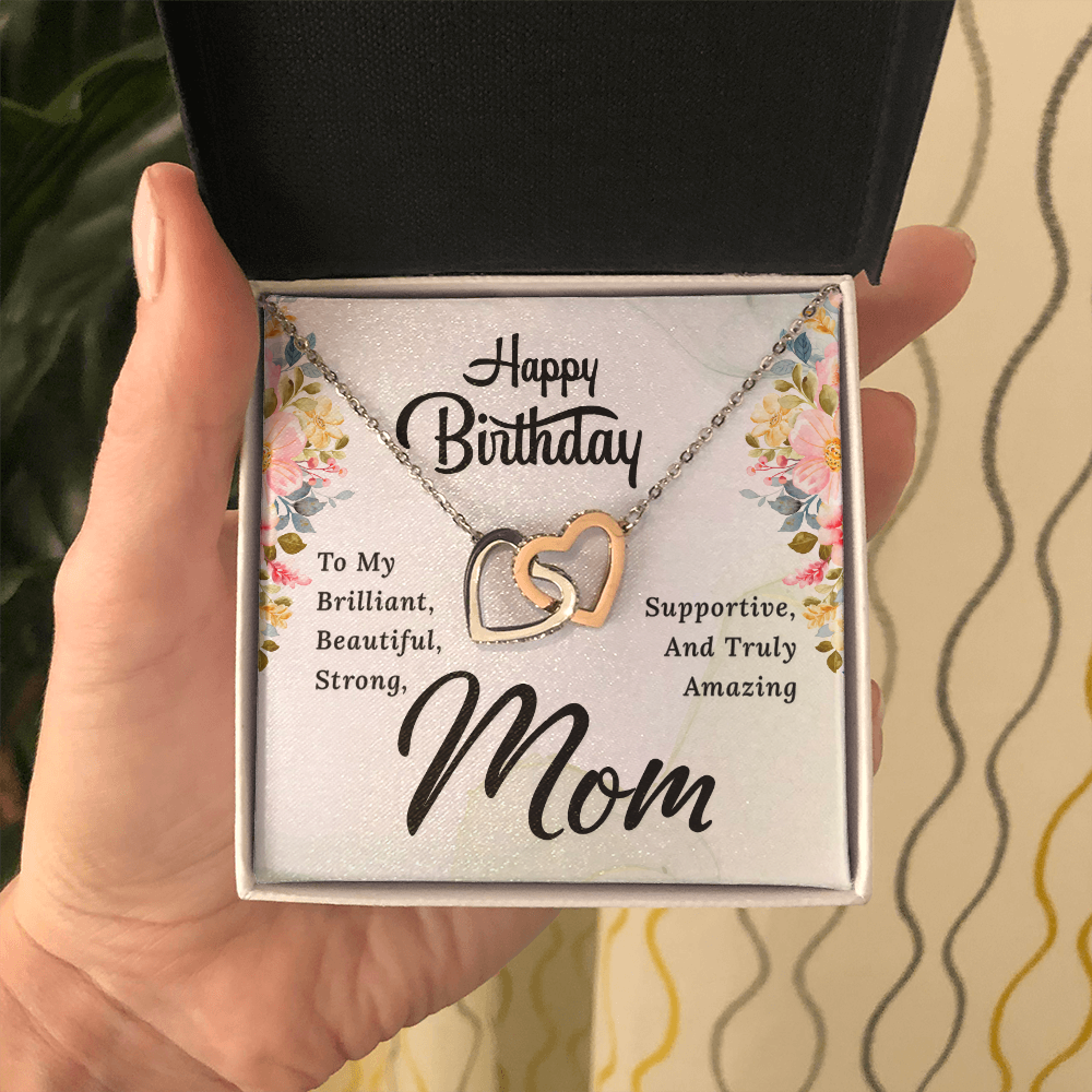 Interlocking Hearts Necklace :Happy Birthday Mom