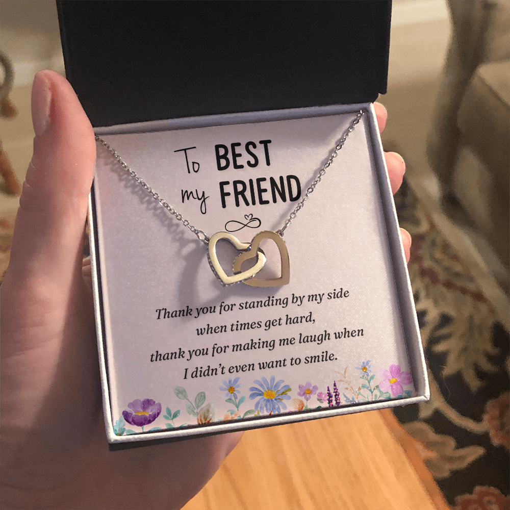 Interlocking Hearts Necklace : To My Best Friend Standing By My Side
