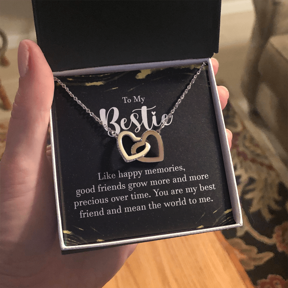 Interlocking Hearts Necklace : To My Bestie Like Happy Memories