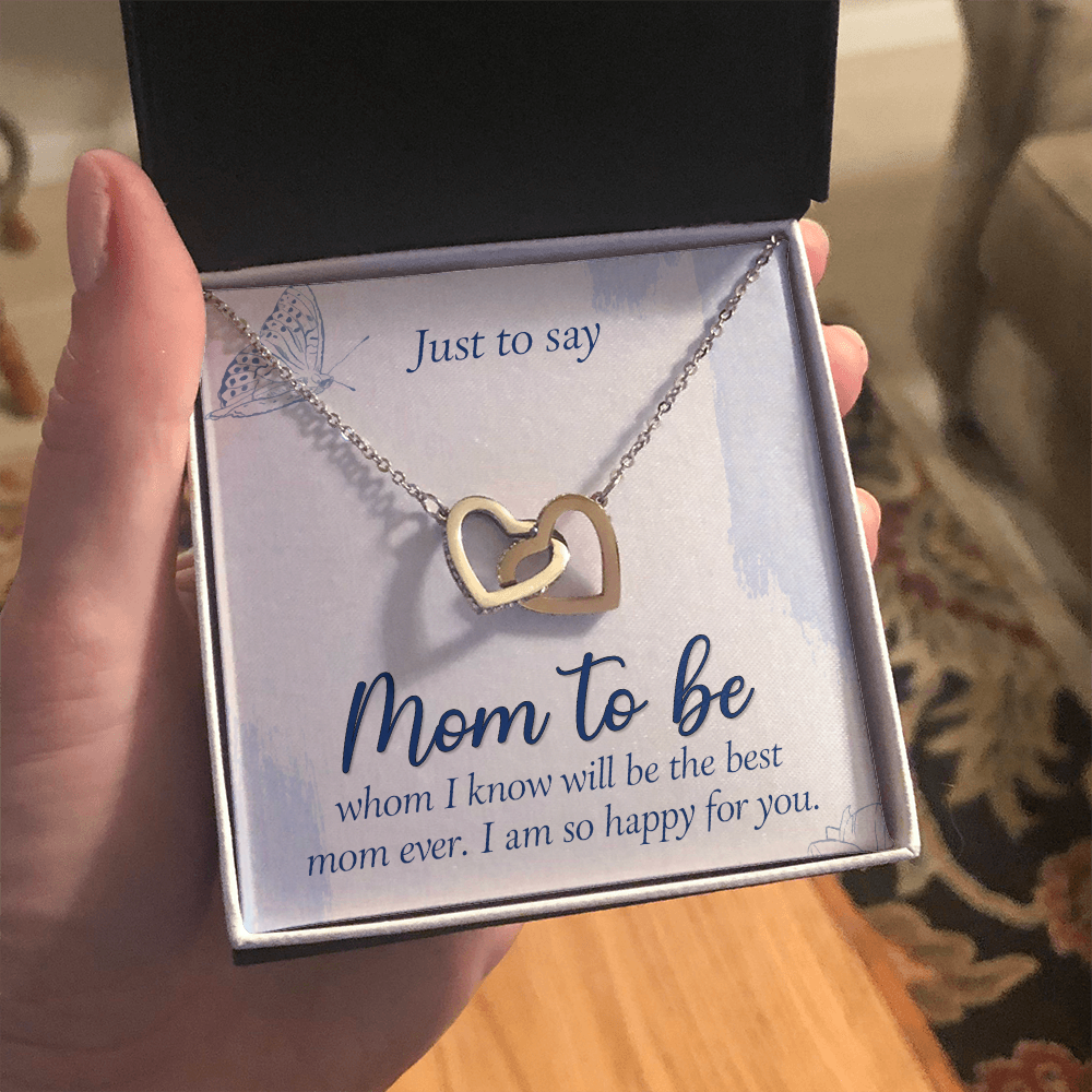 Interlocking Hearts Necklace : Mom To Be I Am So Happy For You