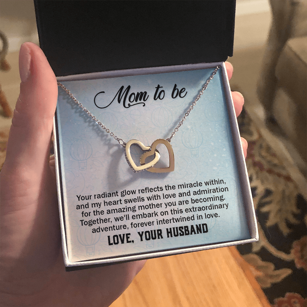 Interlocking Hearts Necklace : Mom To Be Love , Your Husband
