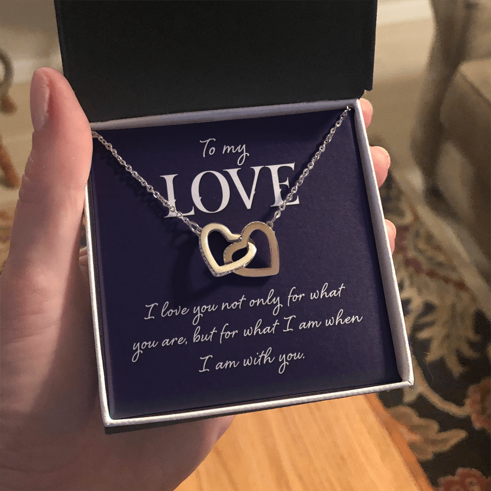 Interlocking Hearts Necklace: To MY Love I Am With You