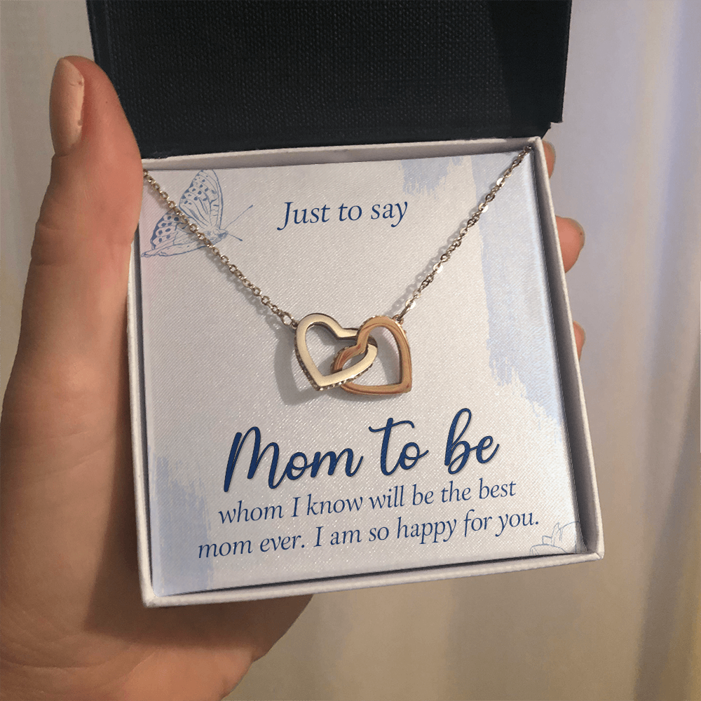 Interlocking Hearts Necklace : Mom To Be I Am So Happy For You