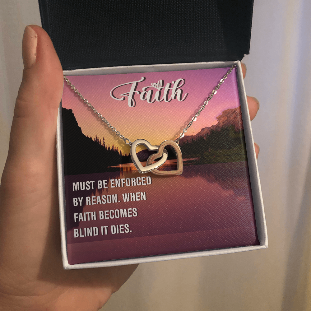 Interlocking Hearts Necklace : Faith Must Be Enforce