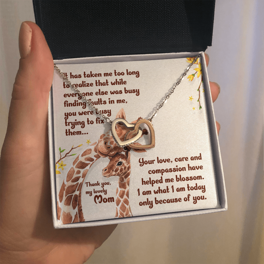 Interlocking Hearts Necklace : Thank You My Loving Mom