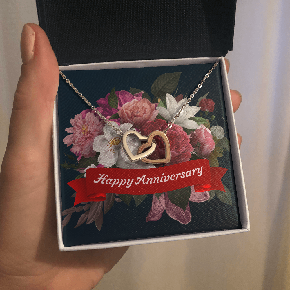 Interlocking Hearts Necklace:Happy Anniversary