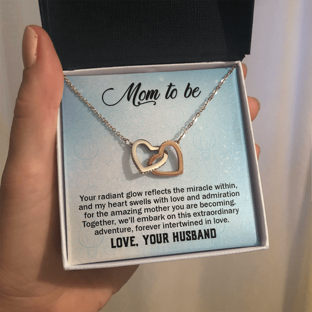 Interlocking Hearts Necklace : Mom To Be Love , Your Husband