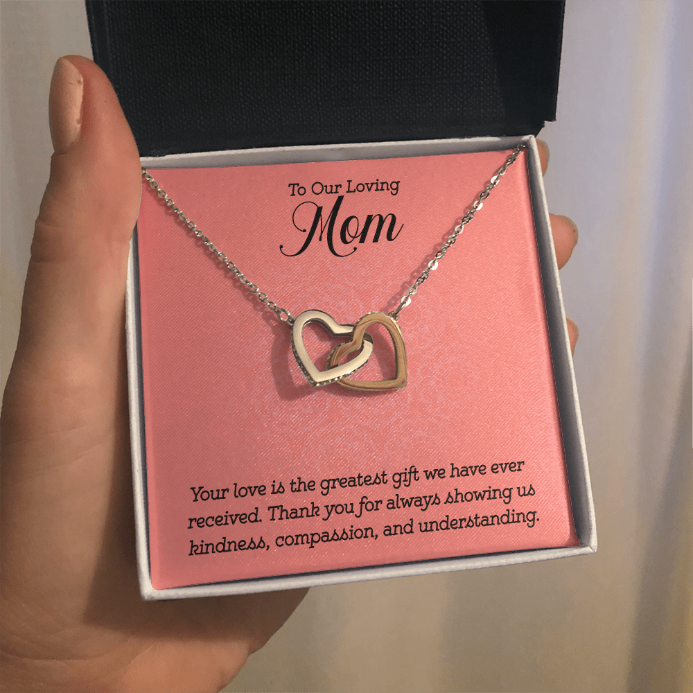 Interlocking Hearts Necklace : To Our Loving Mom