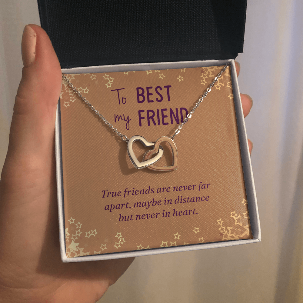 Interlocking Hearts Necklace :To Best My Friend