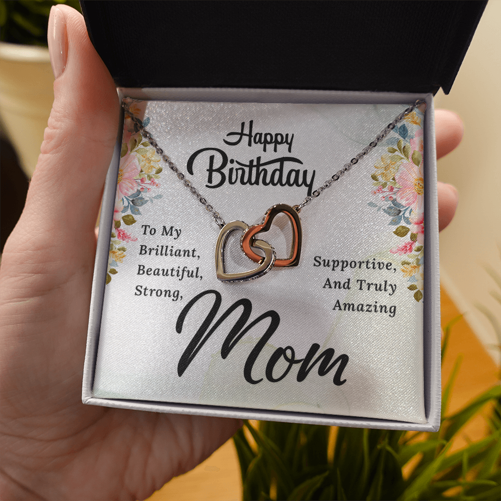 Interlocking Hearts Necklace :Happy Birthday Mom