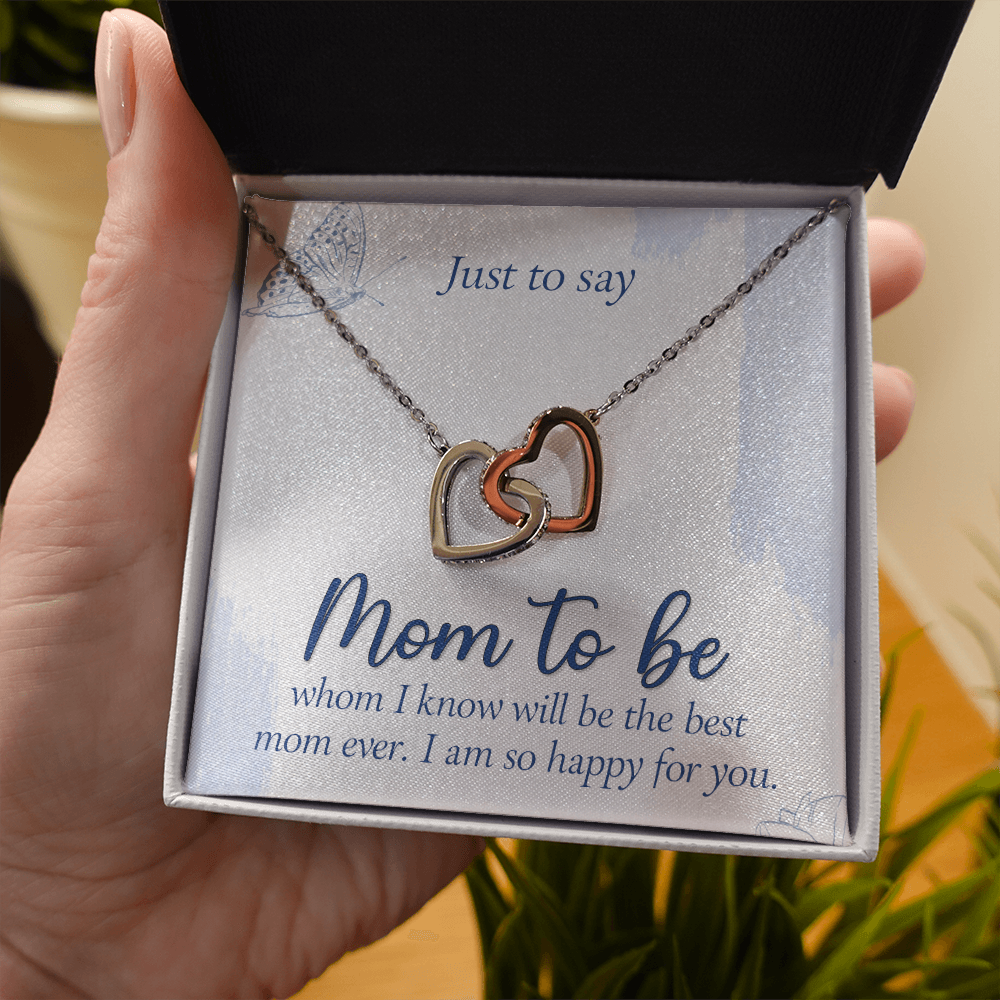 Interlocking Hearts Necklace : Mom To Be I Am So Happy For You