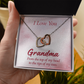 Interlocking Hearts Necklace :I Love You Grandma