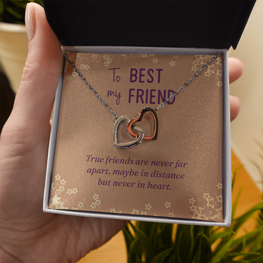Interlocking Hearts Necklace :To Best My Friend