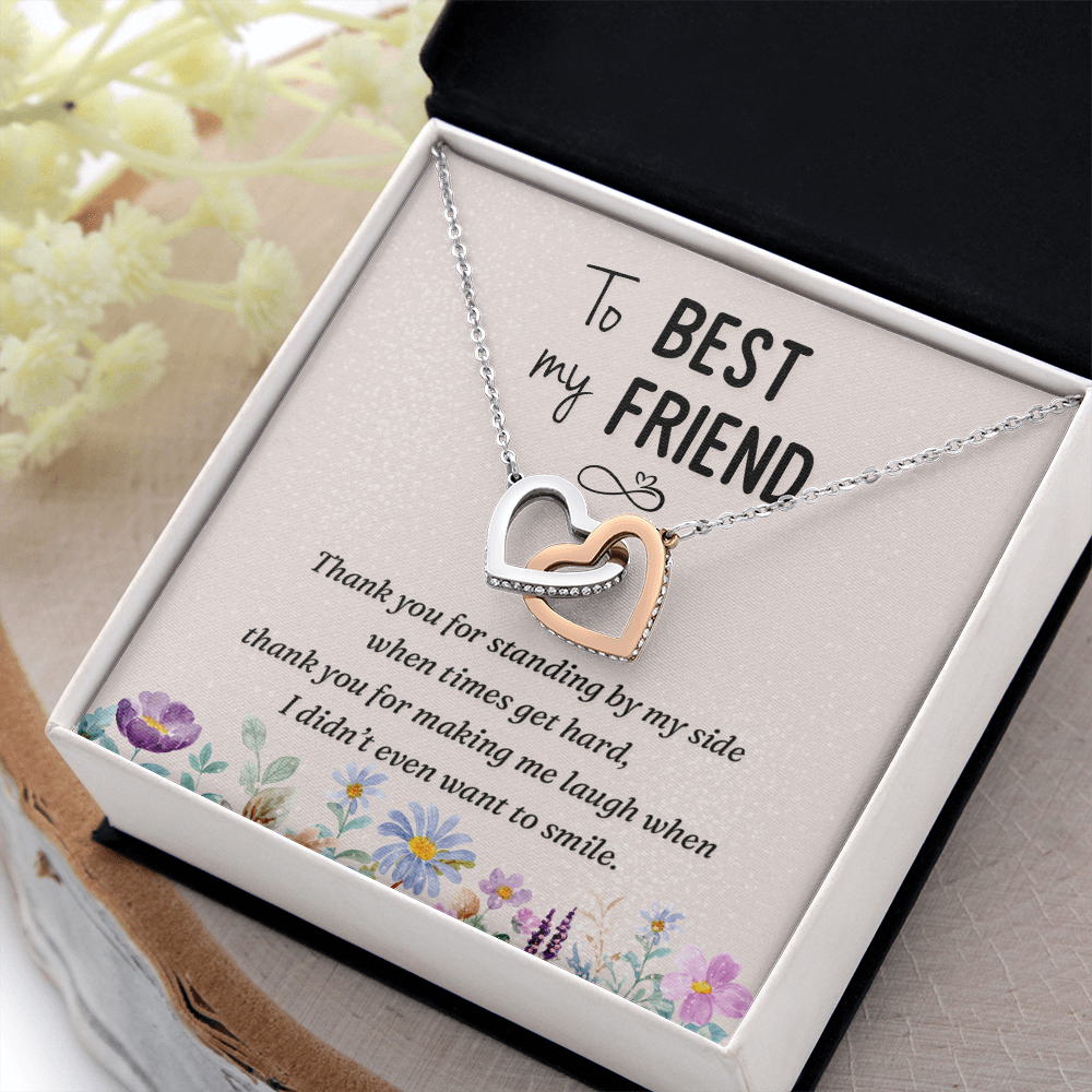 Interlocking Hearts Necklace : To My Best Friend Standing By My Side