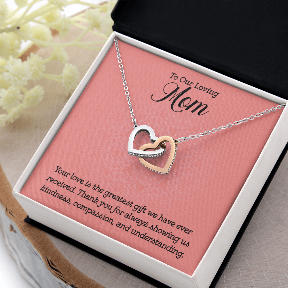 Interlocking Hearts Necklace : To Our Loving Mom