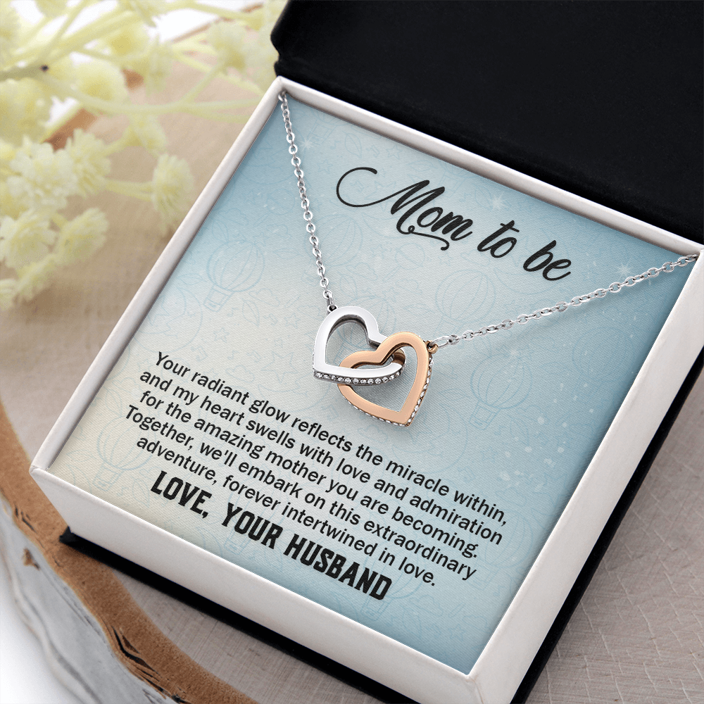 Interlocking Hearts Necklace : Mom To Be Love , Your Husband