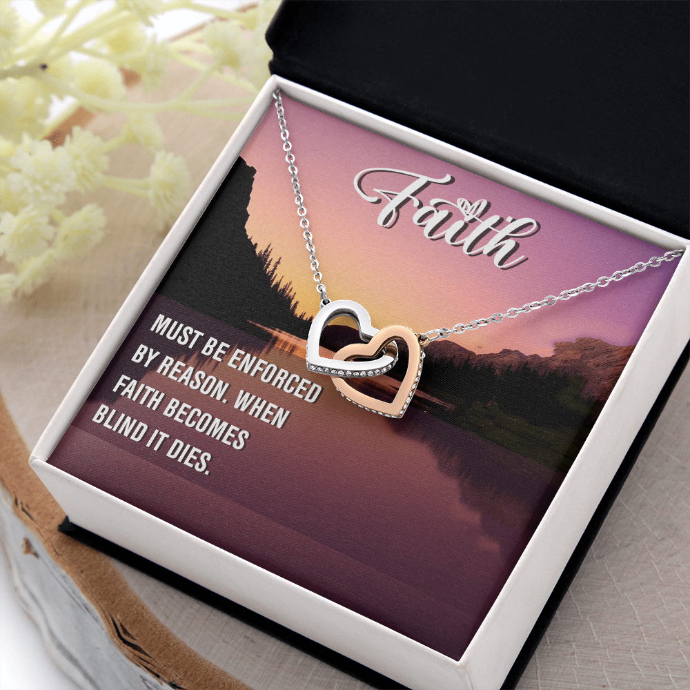 Interlocking Hearts Necklace : Faith Must Be Enforce
