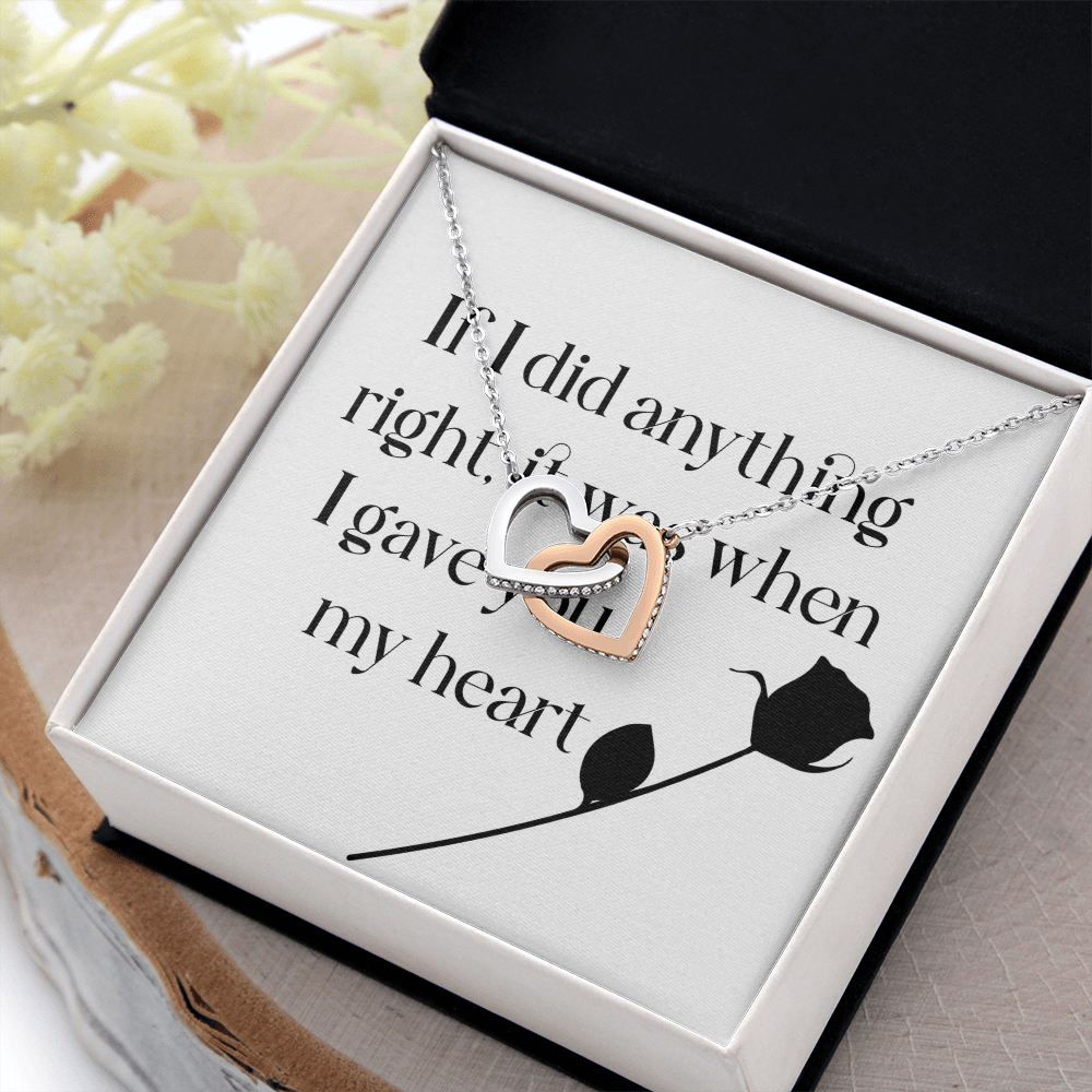 Interlocking Hearts Necklace: I Gave You My Heart