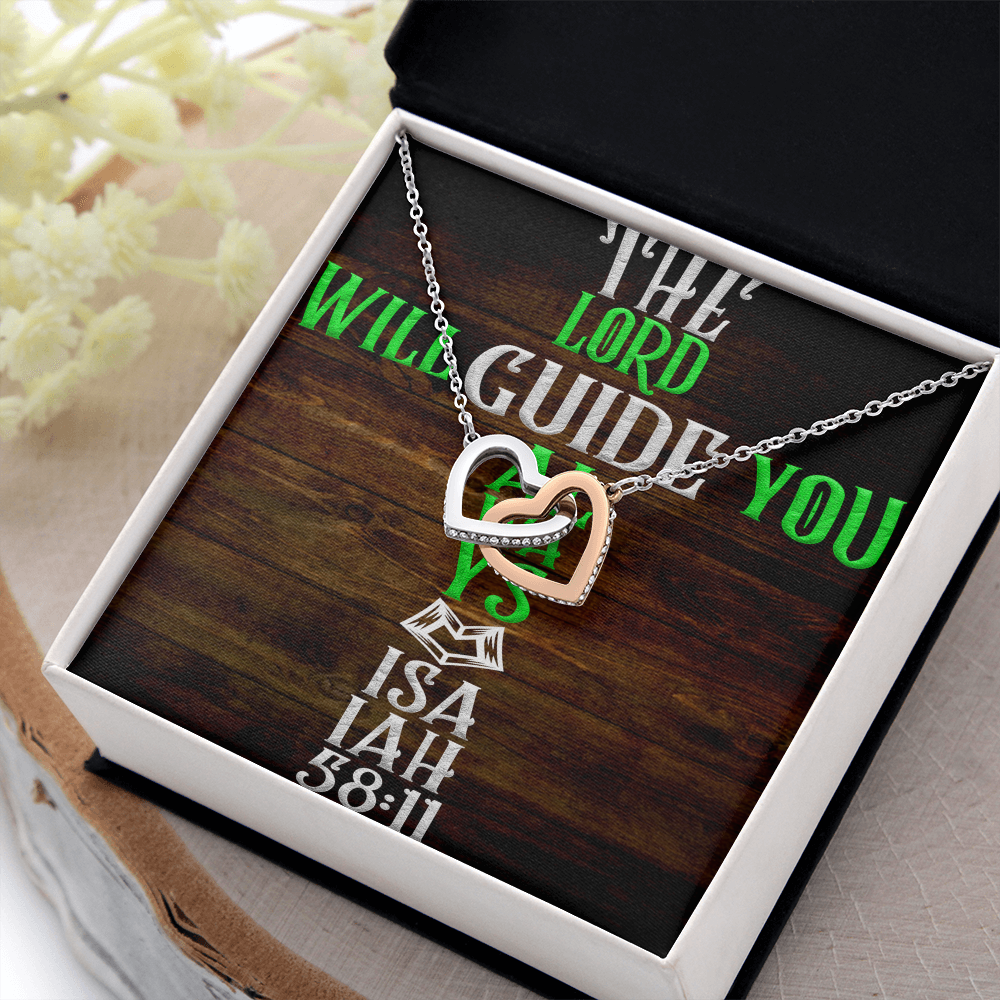 Interlocking Hearts Necklace: The Lord Will Guide You
