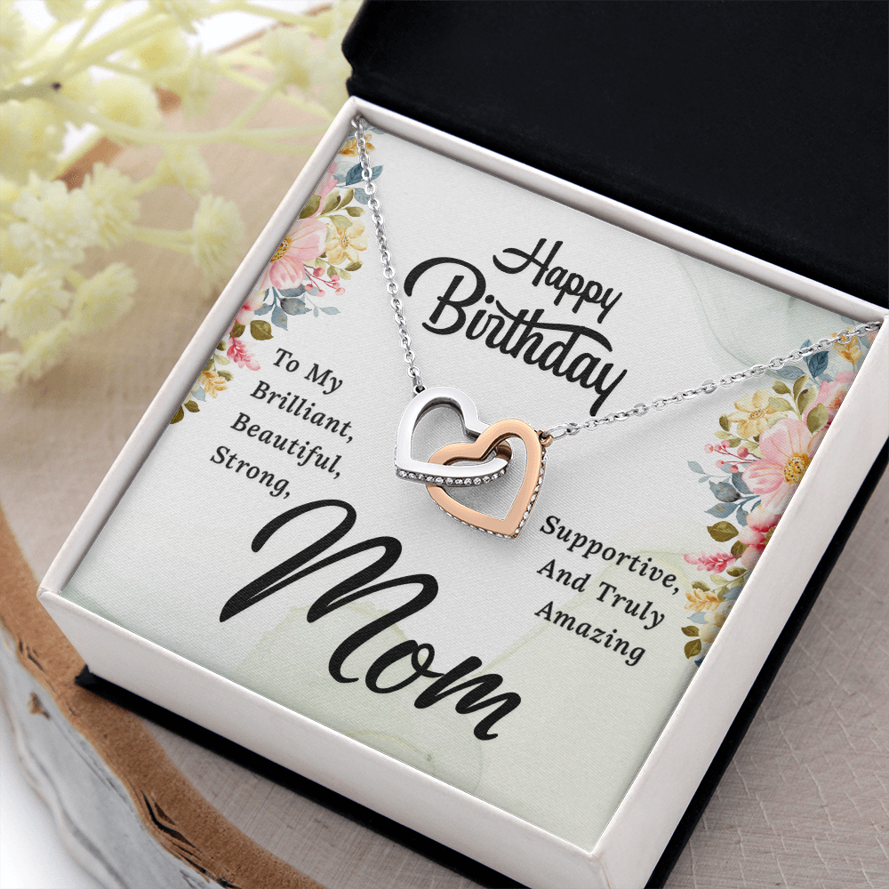 Interlocking Hearts Necklace :Happy Birthday Mom