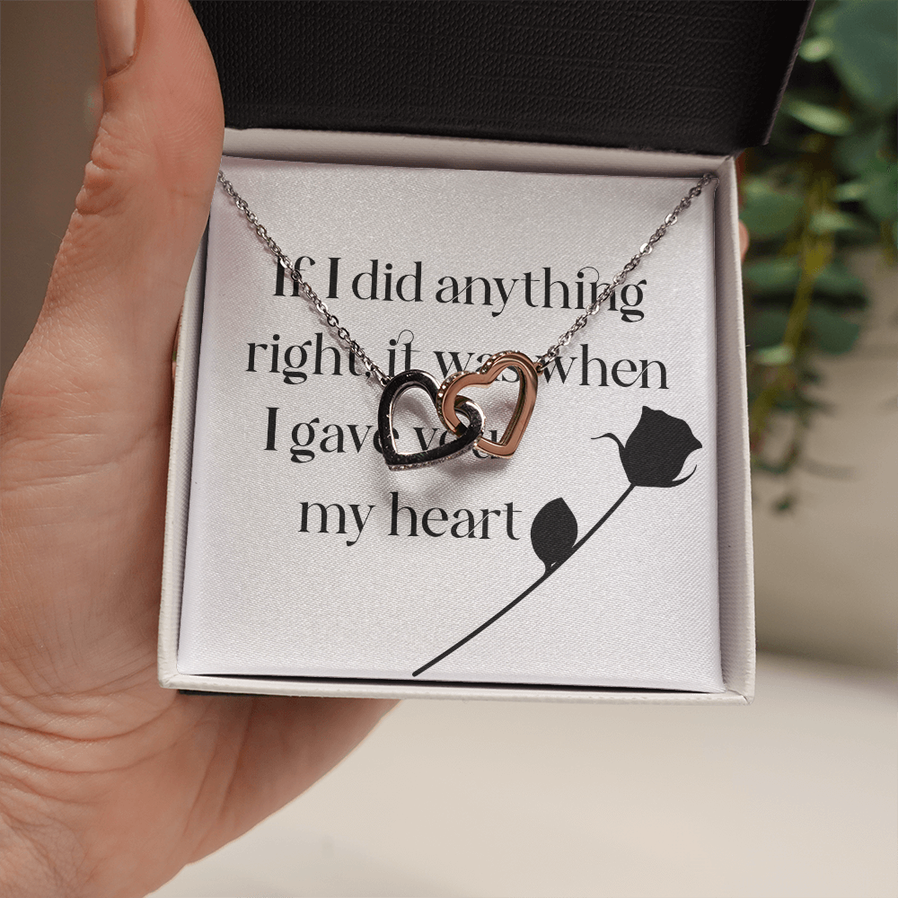 Interlocking Hearts Necklace: I Gave You My Heart