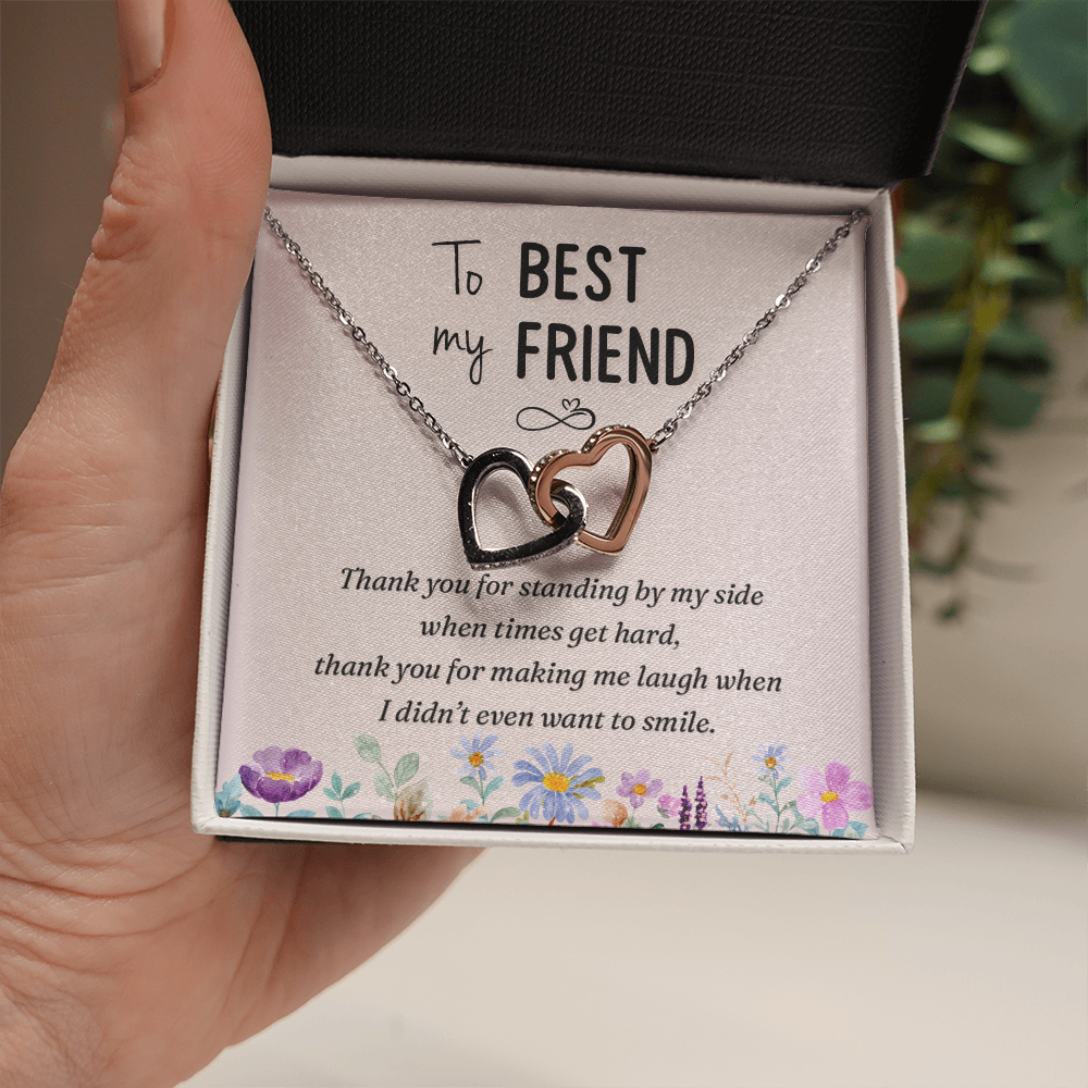 Interlocking Hearts Necklace : To My Best Friend Standing By My Side