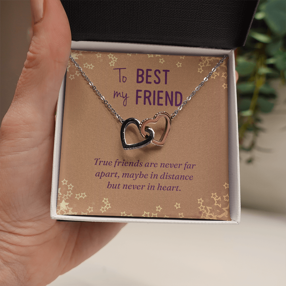 Interlocking Hearts Necklace :To Best My Friend