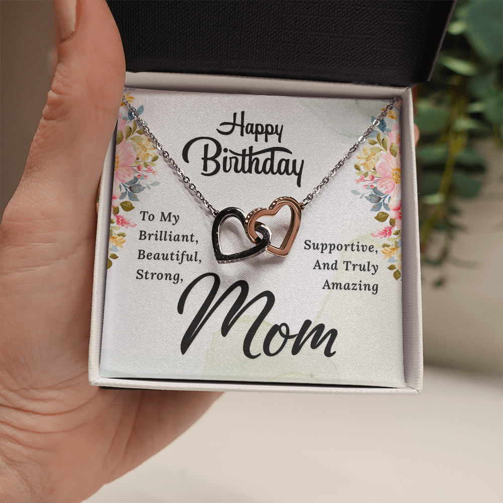 Interlocking Hearts Necklace :Happy Birthday Mom