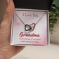 Interlocking Hearts Necklace :I Love You Grandma