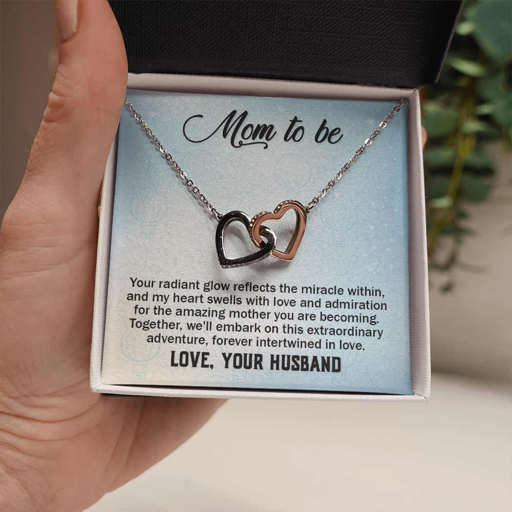 Interlocking Hearts Necklace : Mom To Be Love , Your Husband