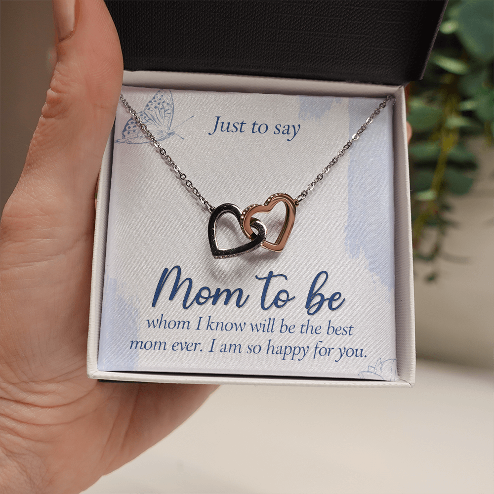 Interlocking Hearts Necklace : Mom To Be I Am So Happy For You
