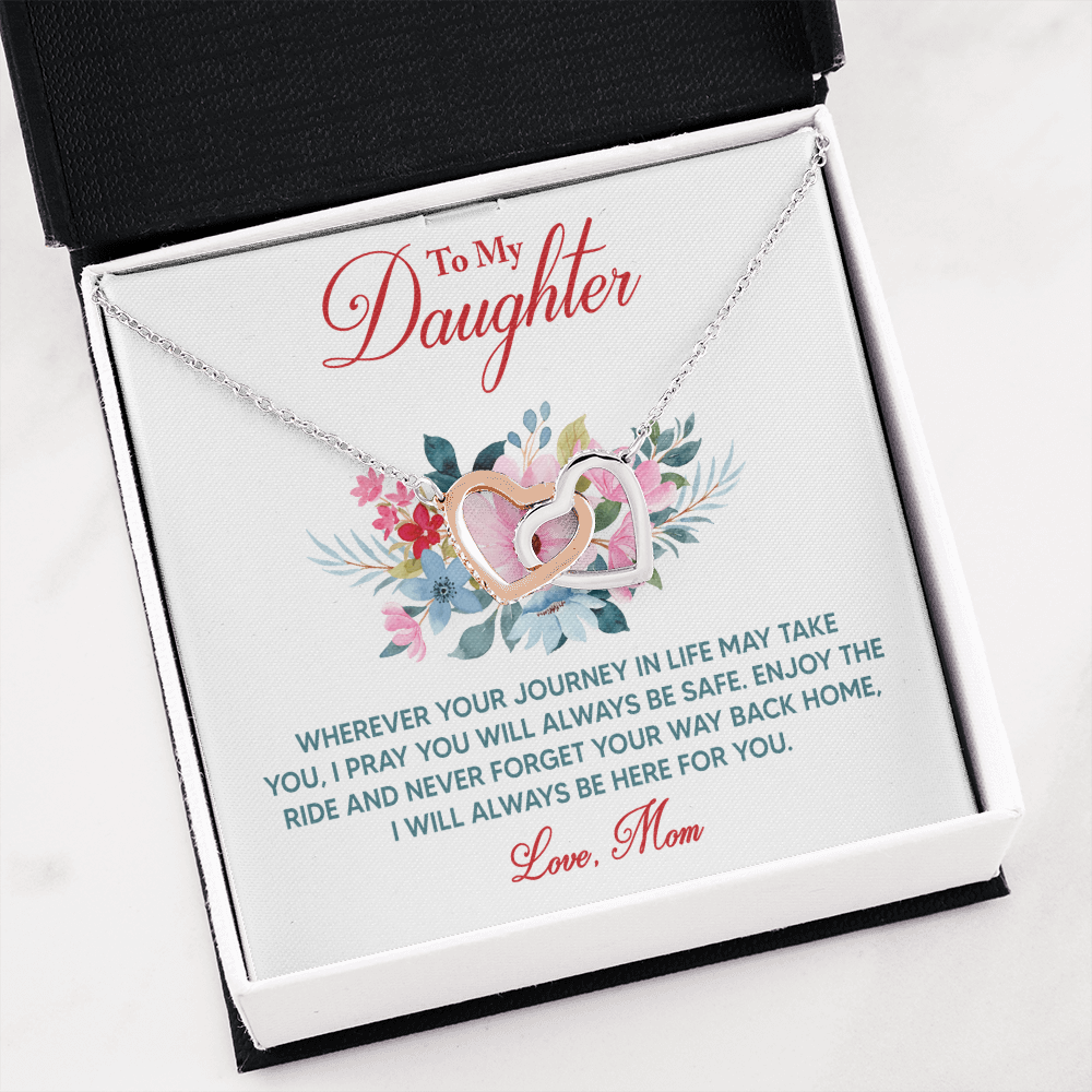 Interlocking Hearts Necklace: Love Mom