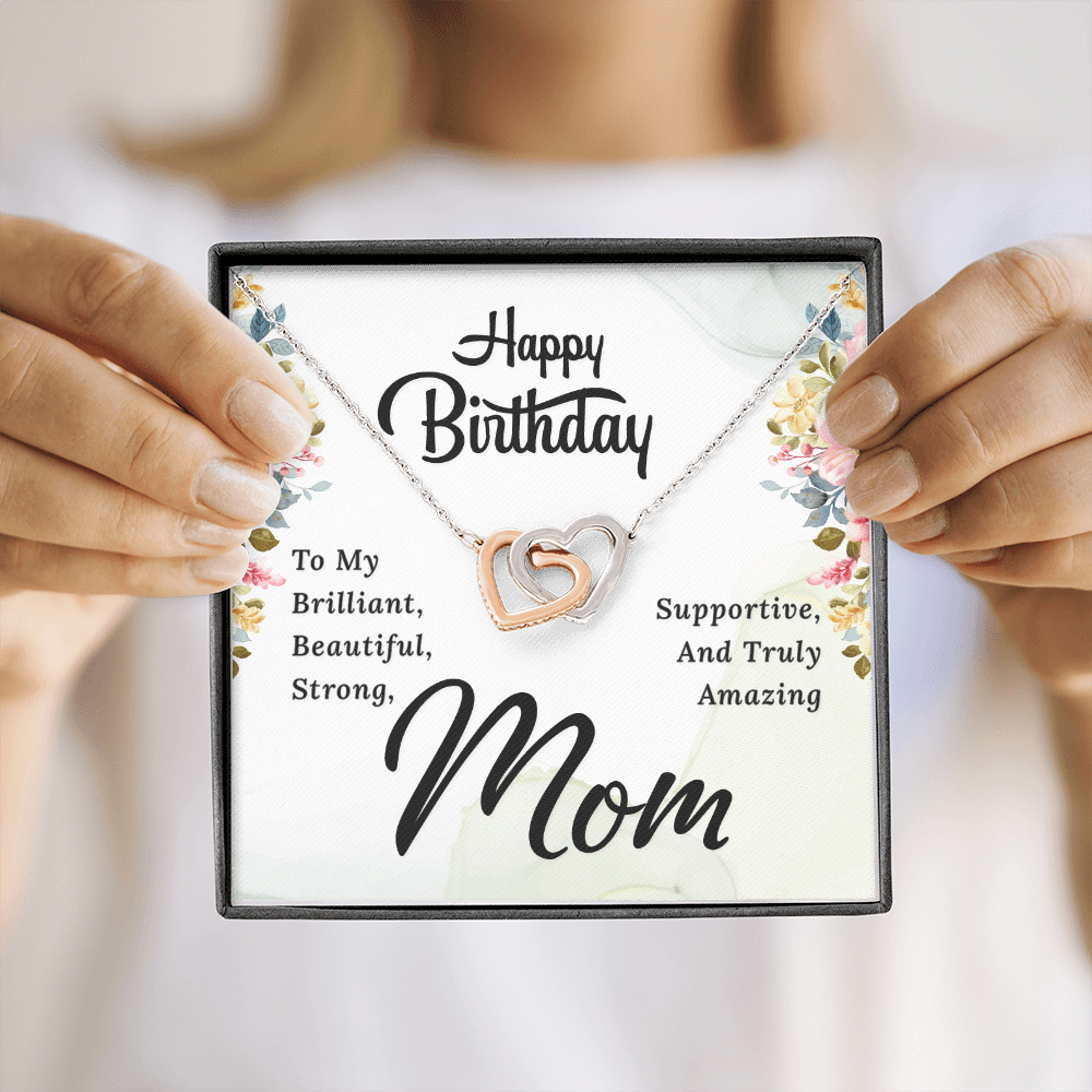 Interlocking Hearts Necklace :Happy Birthday Mom