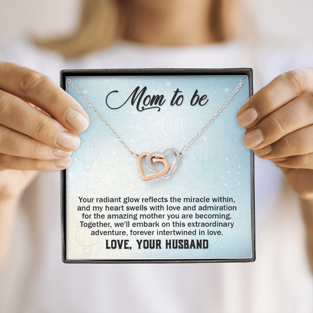 Interlocking Hearts Necklace : Mom To Be Love , Your Husband