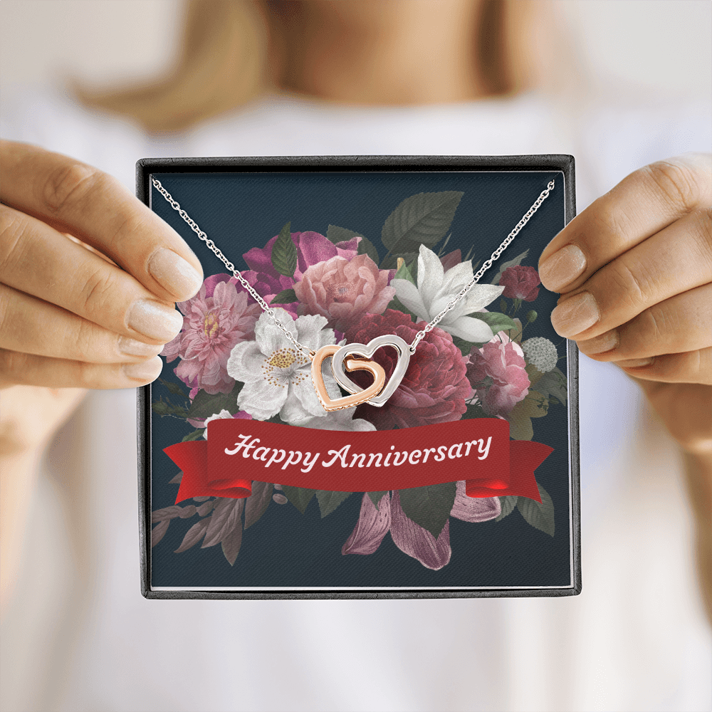 Interlocking Hearts Necklace:Happy Anniversary