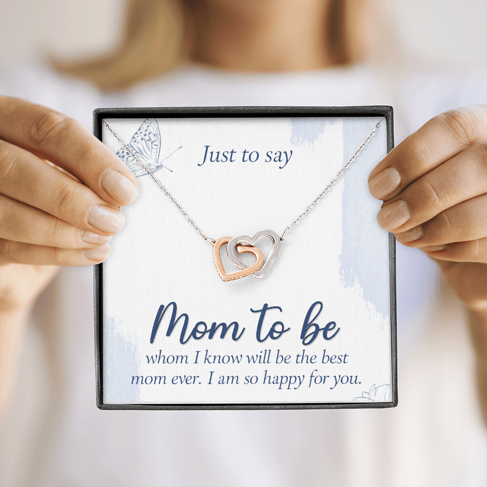 Interlocking Hearts Necklace : Mom To Be I Am So Happy For You
