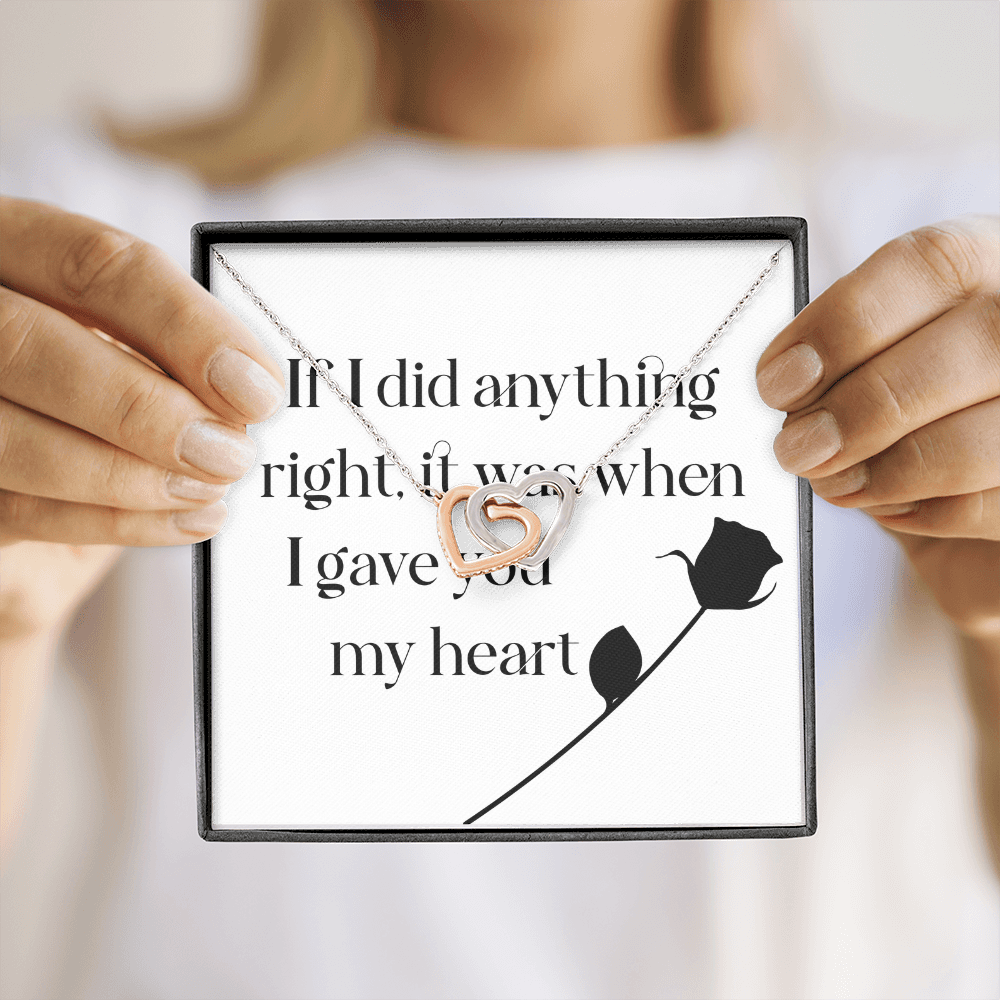 Interlocking Hearts Necklace: I Gave You My Heart