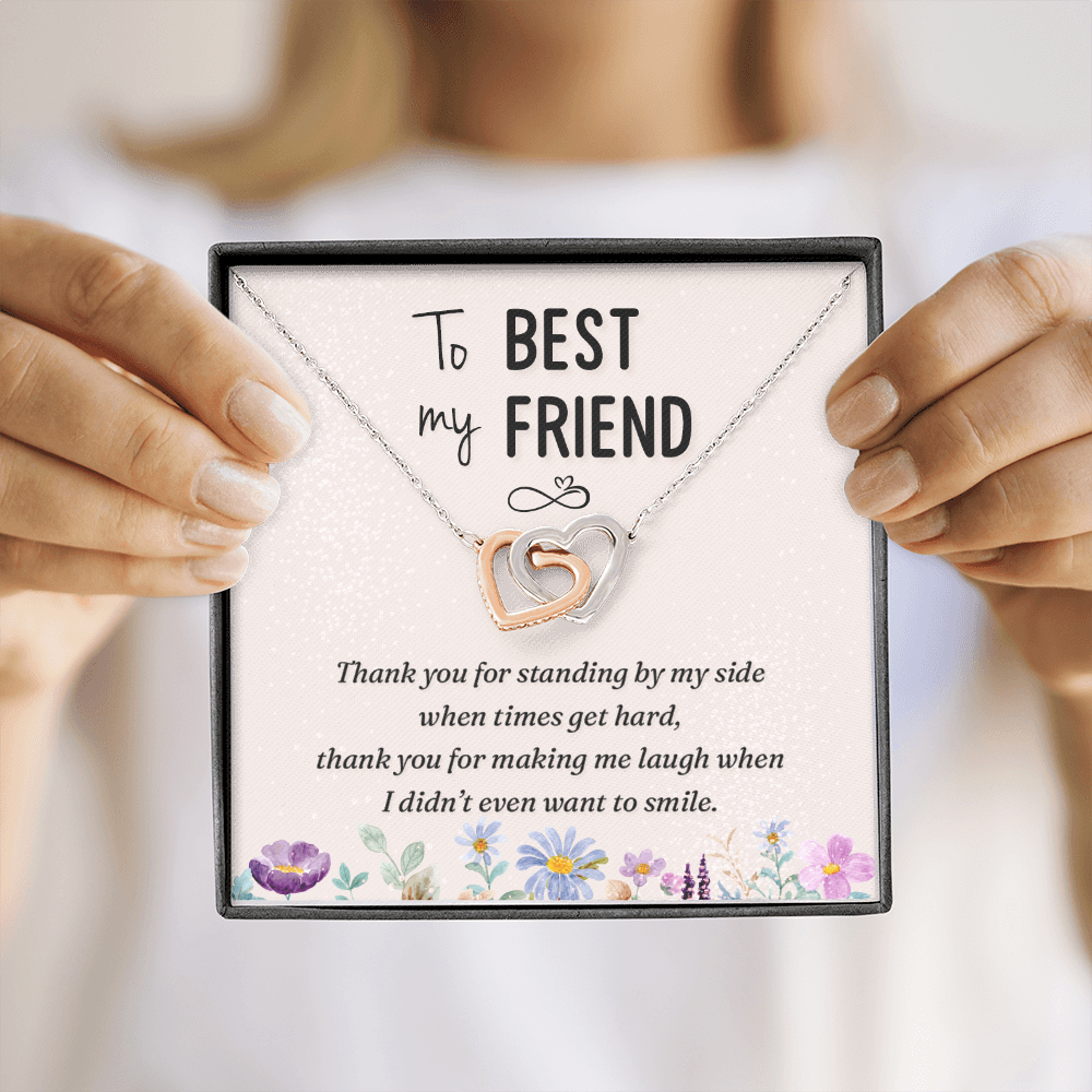 Interlocking Hearts Necklace : To My Best Friend Standing By My Side
