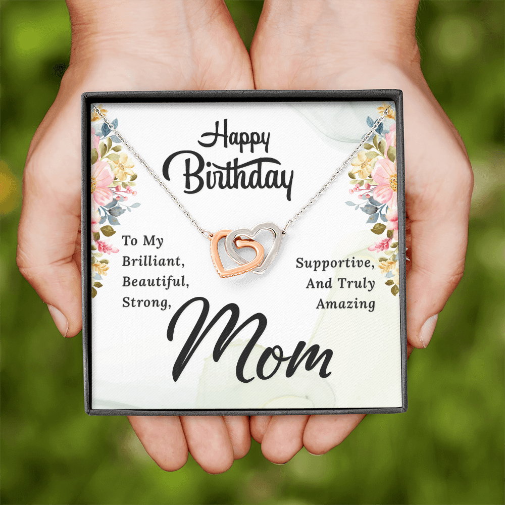 Interlocking Hearts Necklace :Happy Birthday Mom