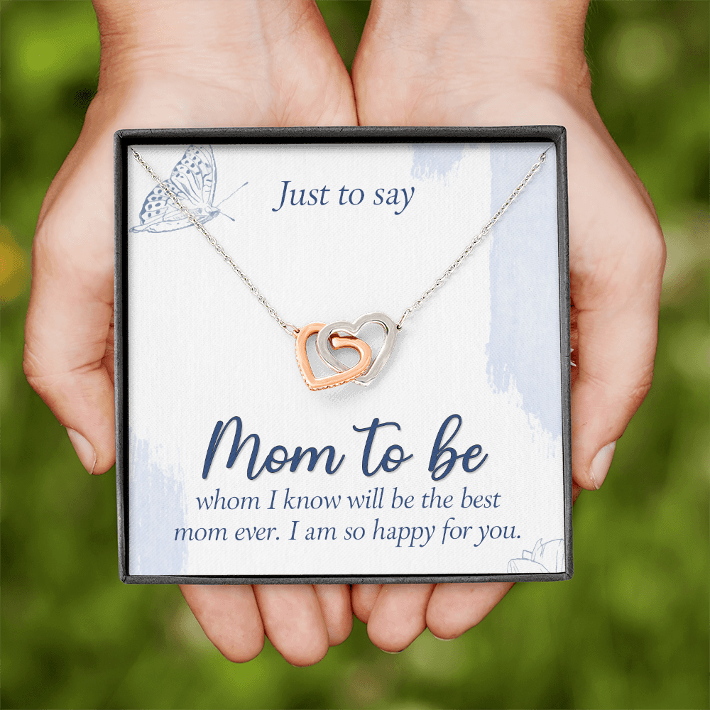 Interlocking Hearts Necklace : Mom To Be I Am So Happy For You