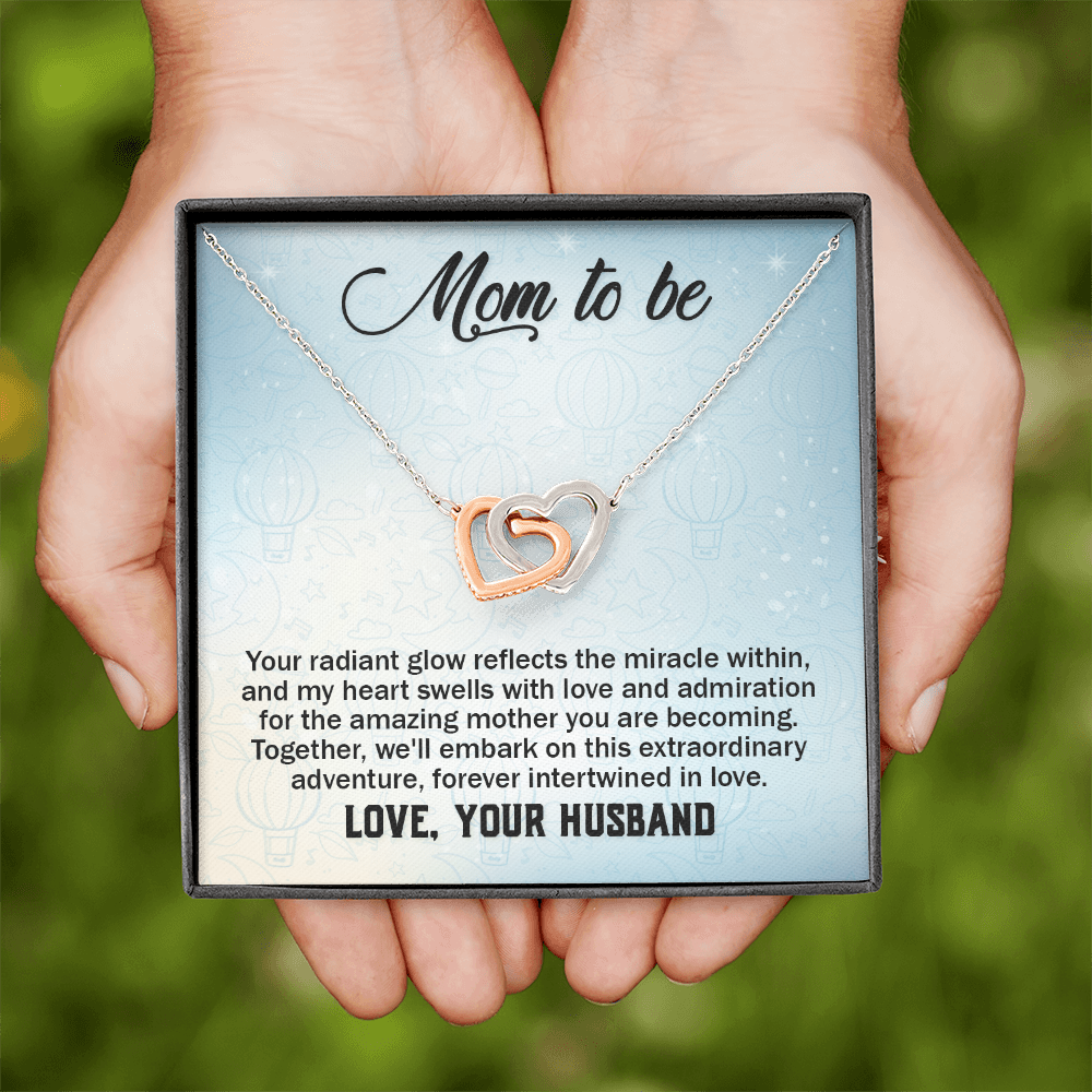 Interlocking Hearts Necklace : Mom To Be Love , Your Husband