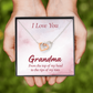 Interlocking Hearts Necklace :I Love You Grandma