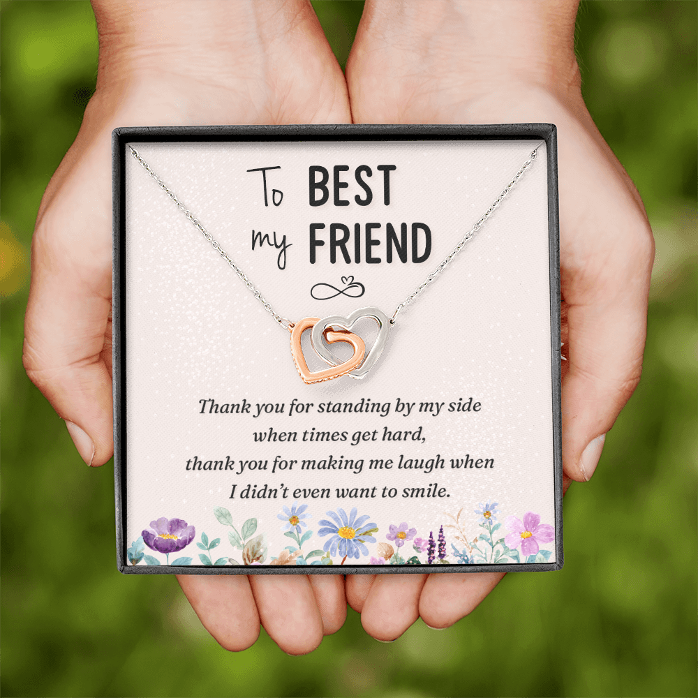 Interlocking Hearts Necklace : To My Best Friend Standing By My Side
